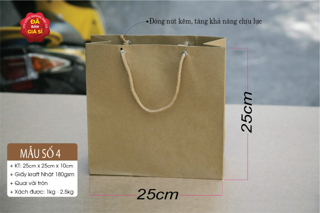 Túi giấy kraft vuông (giấy xi măng) được sản xuất & phân phối bởi Công ty Vũ Thị