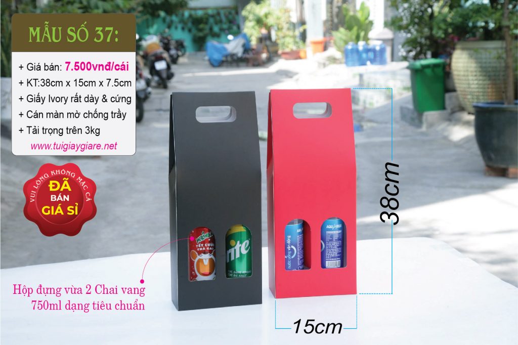 Hộp đựng rượu vang 2 chai