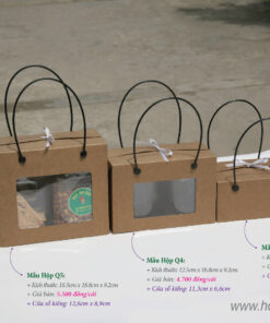 Bộ 3 loại hộp giấy kraft có quai xách dùng đựng các loại hủ đựng thực phẩm