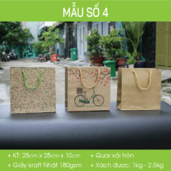 Mẫu 4: Túi giấy Kraft vuông